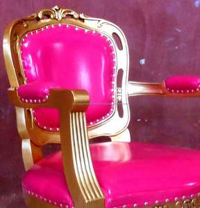 เฟอร์นิเจอร์ไม้ในร่มมะฮอกกานี: ร้อนสีชมพูทองร้านหมุนเก้าอี้แกะสลักสไตล์คลาสสิก - Product Image 5