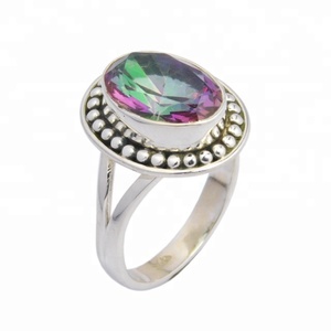 แหวนพลอยควอตซ์ลึกลับธรรมชาติ925แท้เครื่องประดับเงินสเตอร์ลิงแหวนอัญมณีอัญมณีอัญมณีอัญมณีอัญมณีหรูหรา - Product Image 1