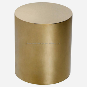 Mesa de centro de latón antiguo con taburete/muebles otomanos para el hogar para sala de estar Material de Metal duradero - Product Image 1