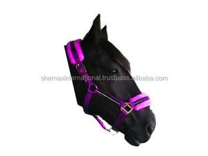 Shemax caballo ecuestre nuevo acolchado Nylon Headcollar Diamante brillos caballo Halter marrón - Product Image 5