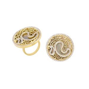 Bague en or jaune 18 carats avec diamant luxueux bijou élégant pour homme et femme - Product Image 1