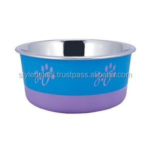 Fusion Gamelle écologique pour chien Mangeoire et bols antidérapants en acier inoxydable pour chats et chiens Design coloré - Product Image 1