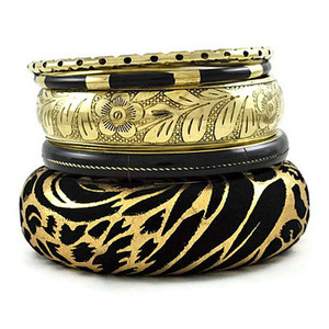 Brazalete de resina de latón con estampado Animal, venta al por mayor - Product Image 1