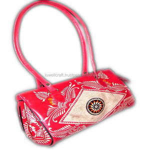 LOWELLCRAFT <b>Medium</b> Leather Women's <b>Handbag</b> with Embossed Floral Pattern Classic Style Daily Use - Product Image 2