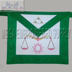 Tablier maçonnique personnalisable AASR à 15 degrés, en cuir brodé, avec des broderies complexes en point de croix, régalia maçonnique - Product Image 5