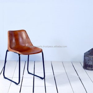 High Grade <b>Vintage</b> Leather <b>Chair</b> with Wood Material Industrial Style - Product Image 5