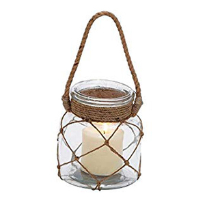 Wrapped Glass Candle <b>Lantern</b> - Product Image 1