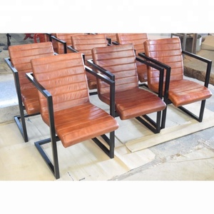 Sillón de Cuero Genuino con Estructura de Hierro para Oficina, Ocio, Hotel, Comercial, Hospitalario, Hogar, Sala de Estar - Product Image 3