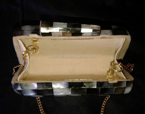 Bolsos de mano de resina acrílica, bolso de mano indio de nácar - Product Image 4