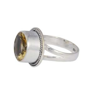 Wholesale Price 925 Sterling <b>Silver</b> Natural Citrine Gemstone <b>Ring</b> for Woman and <b>Man</b> Engagement <b>Rings</b> - Product Image 3
