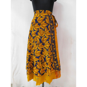 Vintage de seda de las mujeres usan abrigo alrededor de la falda boho hippie pantalones vestido largo gitano - Product Image 1