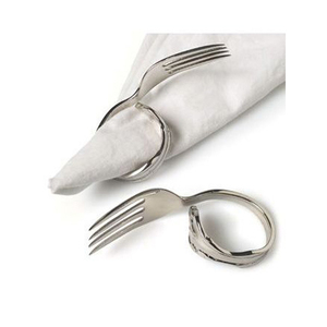 Le plus récent porte-anneau de serviette fini argent en métal de conception de fourchette pour la décoration de table de mariage et le décor de Table à la maison à un prix acceptable - Product Image 1