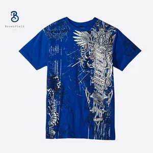 Yüksek kalite toptan özel tasarım süblimasyon spor kısa kollu yuvarlak boyun bangladeş üreticisi T shirt