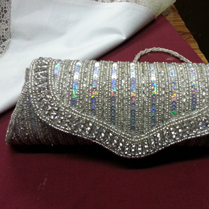Pearl <b>Studded</b> Indian Wedding Clutch <b>Bag</b> - Product Image 1