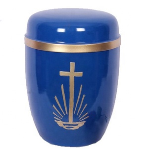 Urne funéraire en métal de style européen, urne funéraire en métal européenne, cendres religieuses, élégante, meilleur prix européen - Product Image 1