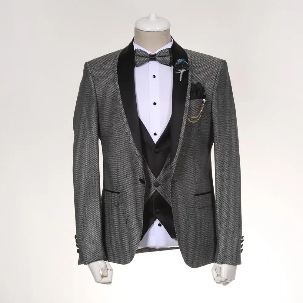 Custom made mens suit latest fashion man tuxedo black wedding suits for men whosale high quality