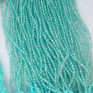 NEON BLUE APATITE Smooth Rondelle Healing Stones <b>Beads</b> Jewelry Making Necklace Crystals <b>Meditation</b> Spiritual Growth Certified - Product Image 4