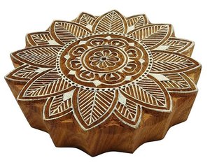 Sellos decorativos de impresión de madera de diseño floral para uso - Product Image 2