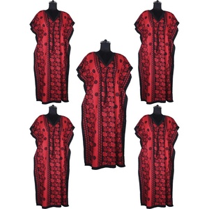 100% coton imprimé plage Long caftan 2025 femme Resort porter de Standard indien Design à la mode imprimé floral à la mode - Product Image 1