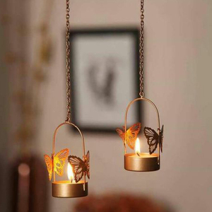 เชิงเทียนทีไลท์แบบแขวนทำจากโลหะทองเหลืองโบราณ - Product Image 1