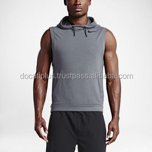 Sweats à capuche sans manches de haute qualité pour hommes imperméable anti-rides polyester fourniture OEM avec des conceptions d'impression 3D unies conception doublée - Product Image 6
