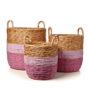 Cesta de Almacenamiento de Jacinto de Agua Hecha a Mano de Alta Calidad, Cestas Coloridas Sostenibles y Económicas para Uso Diario, Venta Directa al por Mayor en Vietnam - Product Image 5