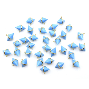 Howlite cône forme 925 argent Sterling lunette plaqué or pendentif fabrication de bijoux faits à la main - Product Image 4