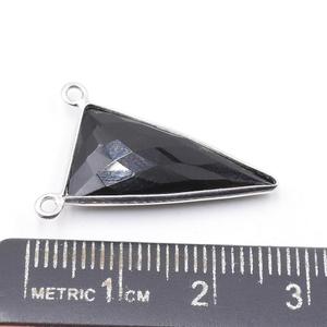 Pendentif en argent sterling 925 plaqué argent, forme triangulaire en onyx noir, fabrication artisanale de bijoux - Product Image 2