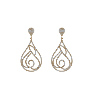 Pendientes de oro de 14 quilates con diamantes, joyería de último diseño - Product Image 1