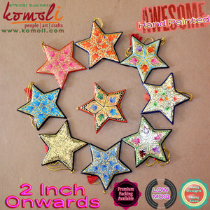 Décorations de Noël, étoiles artisanales peintes à la main, ornements de Noël - Product Image 2