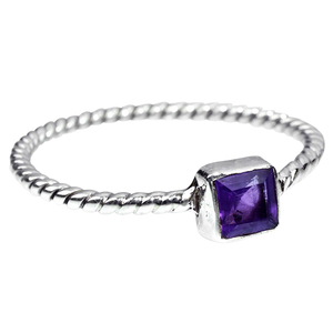 Jolie lunette de forme carrée en améthyste, bagues en argent Sterling 925, vente en gros de bijoux en argent Sterling 925 - Product Image 2