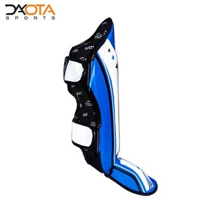 Dakota Sports Custom Logo <b>Muay</b> <b>Thai</b> Leather <b>Shin</b> <b>Guard</b> Hook Loop Closure Professional Protection for Martial Arts Kickboxing - Product Image 4