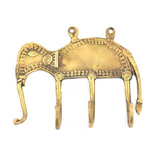 Handmade Indian Bronze Hanger Hooks Tribal Elephant BTH-178 - Product Image 1