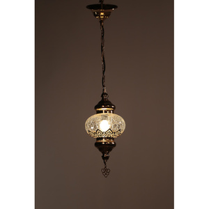 โคมไฟแขวนเดี่ยวประหยัดพลังงานแบบดั้งเดิมของชาวตุรกี ดีไซน์พิเศษสีทอง ผลิตจากเหล็ก/ทองเหลืองและแก้ว ได้รับการรับรองมาตรฐาน CE 110-240V - Product Image 2