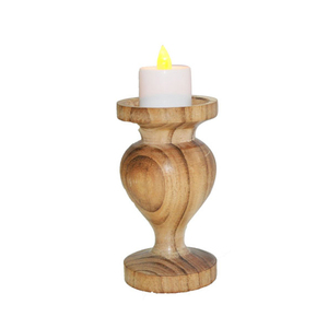 Candelabro de madera Natural, soporte de cera, vela cónica - Product Image 1