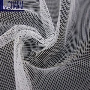 LCSH502W Taiwán marfil blanco suave tejido 100% poliéster velo de novia tela de tul - Product Image 1