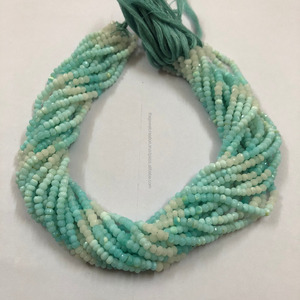 Cuentas de piedras preciosas Rondelle facetadas de ópalo peruano azul Natural de 3mm y 4mm, cadena de hilo, mayorista a granel, tendencia AAA, piedras reales DIY - Product Image 1