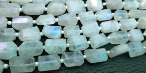 Vente en gros de perles naturelles lisses en pierre de lune arc-en-ciel pépites de feu bleu pour la fabrication de bijoux bracelet et collier - Product Image 5