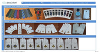 Tabliers de franc-maçonnerie micro-maçons, col maître-maçon, règle et accessoires