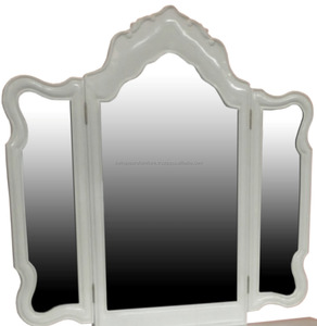 Meuble français Commode et tabouret-Meuble peint en blanc Coiffeuse Miroir DW-DST331 de l'Indonésie. - Product Image 3