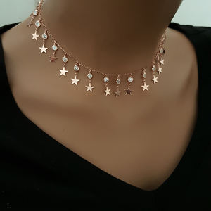 Gargantilla minimalista de Plata de Ley 925, gargantilla de oro rosa - Product Image 1