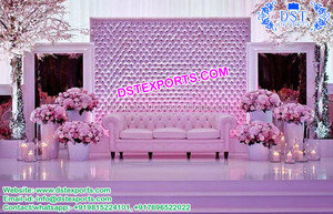 Montaje de escenario de cuero perfecto para recepción, boda, sofá ajustado de cristal, paneles de escenario de cuero, proveedores de boda - Product Image 4