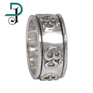 Offre Spéciale unisexe 925 en argent Sterling Om Spinner bague polie avec perle comme pierre principale mariage fiançailles anniversaire fête cadeau - Product Image 2