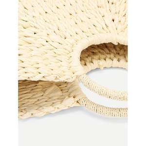 Última colección, bolso de mano bohemio blanco, hecho a mano bolso de playa de verano, cierre de cremallera, uso diario de alta calidad, Tropical Borsa di Paglia - Product Image 4