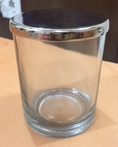 Porte-bougie en verre cristal transparent avec couvercle en métal argenté pour la décoration de la maison et Noël - Product Image 3