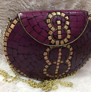 Bolso de mano de Metal étnico de la India para mujer, bolsa de mano de noche - Product Image 2