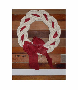 Guirlande nouée en corde de coton magique faite à la main, décoration nautique, décoration de porte, décoration de vacances, décoration de plage - Product Image 1