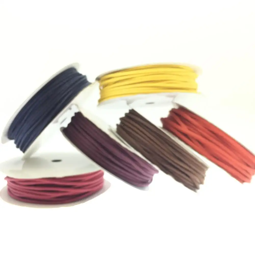 Complacent multi-color braided cord waxed cotton cord natural cord waxed string waxed twine cotton waxed rope