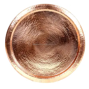 Cuivre marocain Plateau De Service De Thé Martelé À La Main Plateau de Service - Product Image 1