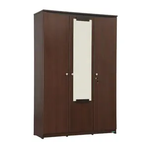 Trlife three doors modern wardrobe bedroom wooden almirah designs with mirror